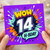 14th Birthday Card, Wow H - Bday Neon Splash Design