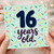 16th Birthday Card, 16 Years Old Birthday Card, Confetti Design