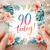 90th Birthday Card, Floral Watercolour 90 Today Card