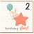 2nd Birthday Star Card, Cute Bunny Birthday Card