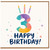 3rd Birthday Card, Happy Birthday Card with Candles and Confetti