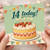 14th Birthday Card, Strawberry Cake and Bunting Design