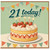 21st Birthday Card, 21 Today Cake and Strawberries Card