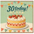 30th Birthday Card, 30 Today Cake and Bunting Design