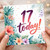 17th Birthday Card, Tropical Floral 17 Today Greeting Card