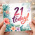 21st Birthday Card, Tropical Floral 21 Today Design