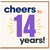 14th Anniversary Card, Cheers to 14 Years Card