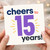 15th Anniversary Card Cheers to 15 Years