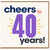 40th Birthday Card, Cheers to 40 Years Card