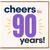 90th Birthday Card, Cheers to 90 Years