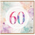 60th Birthday Card, Pastel Watercolour Number 60 Celebration Card