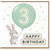 3rd Birthday Card, Cute Rabbit Balloon Happy Birthday Card