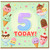 5th Birthday Card, Cute Ice Cream 5 Today Card