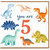 5th Birthday Card, Cute Dinosaur Age 5 Card