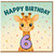 6th Birthday Card, Cute Giraffe Happy Birthday Card