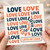 Lots of Love Card - Modern Typography LOVE Design in Orange & Navy, Romantic Love/Anniversary Card for Partner or Valentine’s Day, Contemporary Greeting