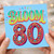 80th Birthday Card, Bloom 80 Decorative Typography Card