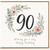 90th Birthday Card, Floral Wreath Happy Birthday Card