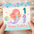 1st Birthday Card for Girl, Mermaid Happy Birthday Card