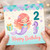 2nd Birthday Card, Mermaid Birthday Card for Girl