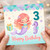 3rd Birthday Card for Girl Mermaid Happy Birthday Card
