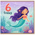 6th Birthday Card, Mermaid Birthday Card