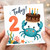 2nd Birthday Card, Cute Crab Cake Birthday Card