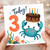 3rd Birthday Card, Underwater Crab Birthday Card