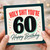 60th Birthday Card, Holy Shit You're 60 Funny Birthday Card