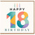 18th Birthday Card, Happy 18 Birthday Card with Colourful Candles