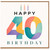 40th Birthday Card, Happy 40th Birthday Card