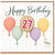 27th Birthday Card, Happy Birthday Balloon Design for 27 Year Old