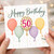 50th Birthday Card, Happy Birthday Balloon Card