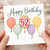 52nd Birthday Card, Happy Birthday Balloon Design Card