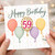 59th Birthday Card, Happy Birthday Balloons and Hooray Tag