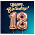 18th Birthday Card, Happy Birthday 18 Card with Rose Gold Balloons