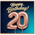 20th Birthday Card, Happy Birthday Rose Gold Balloon Design