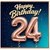24th Birthday Card, Happy Birthday 24 Balloon Design