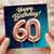 60th Birthday Card, Happy Birthday Rose Gold Balloon Design