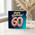60th Birthday Card, Happy Birthday Rose Gold Balloon Design
