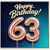 63rd Birthday Card, Happy Birthday 63 Balloon Card