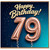 79th Birthday Card, Happy Birthday Rose Gold Balloon Design