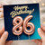 86th Birthday Card, Happy Birthday Rose Gold 86 Balloon Design
