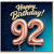 92nd Birthday Card, Happy Birthday 92 Rose Gold Balloon Design