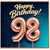98th Birthday Card, Happy Birthday Rose Gold Balloon Number Card