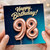 98th Birthday Card, Happy Birthday Rose Gold Balloon Number Card