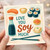 Love You Soy Much Sushi Pun Greeting Card - Cute Anniversary or Valentine's Card for Partner, Boyfriend or Girlfriend - Sushi and Soy Sauce Illustration - Blank Inside