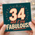 34th Birthday Card, 34 and F*ing Fabulous Retro Style Card