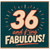 36th Birthday Card, 36 and Fabulous Retro Style Card