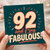 92nd Birthday Card, 92 and Fabulous Retro Birthday Card